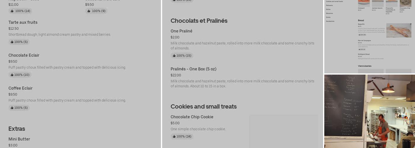 Raphael's Bakery Menu