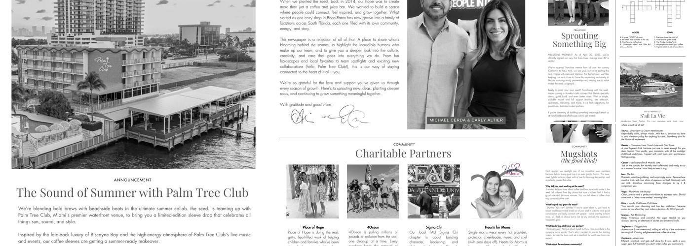 the seed. Coffee + Juice Bar Menu