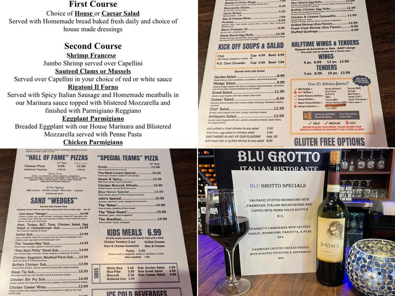 BLU Grotto Italian Ristorante Menu