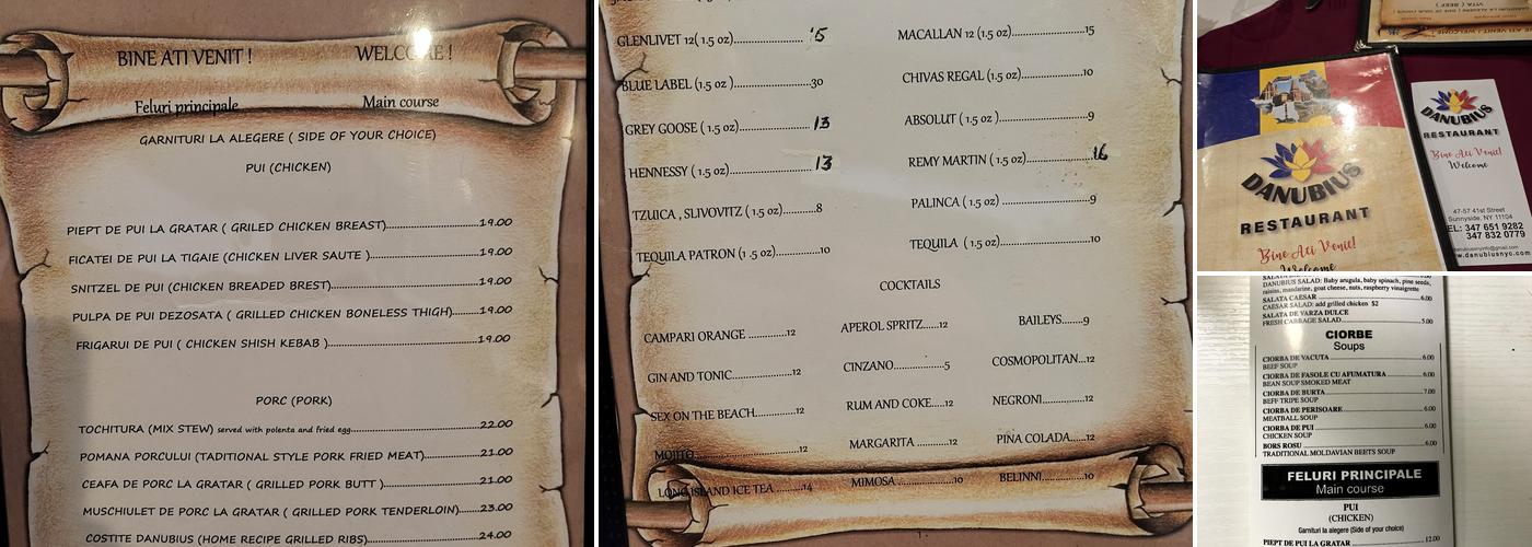 Danubius Menu
