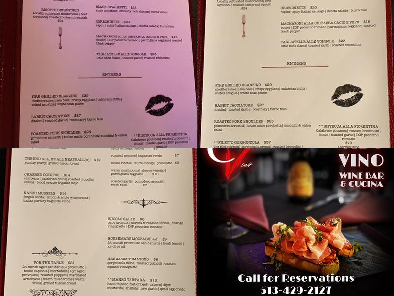 Cibo e Vino Menu