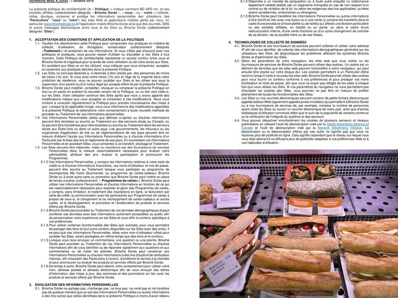 Au Pain Doré Bakery Menu