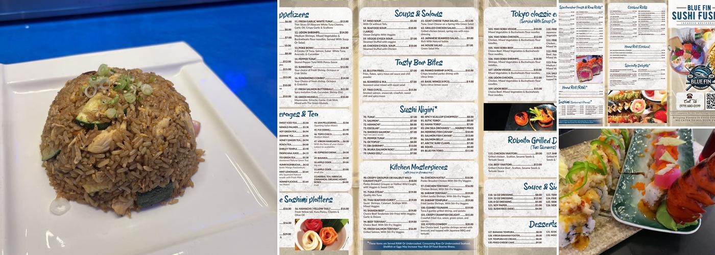 Blu fin sushi fusion Menu