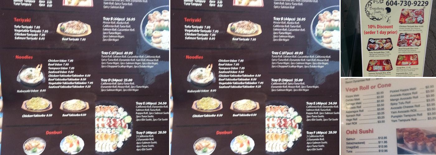 Ah Long Sushi and Ah Long Ramen Menu