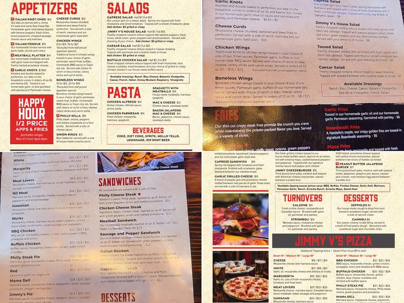 Jimmy V's Menu