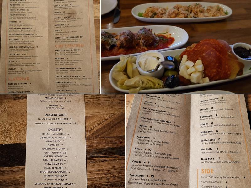 Chrysalis Modern Italian Menu