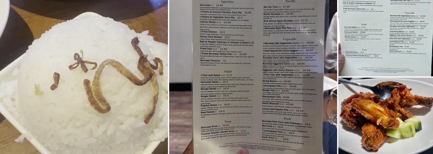My Burma Menu