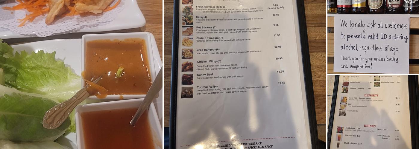 Topthai Kitchen Menu