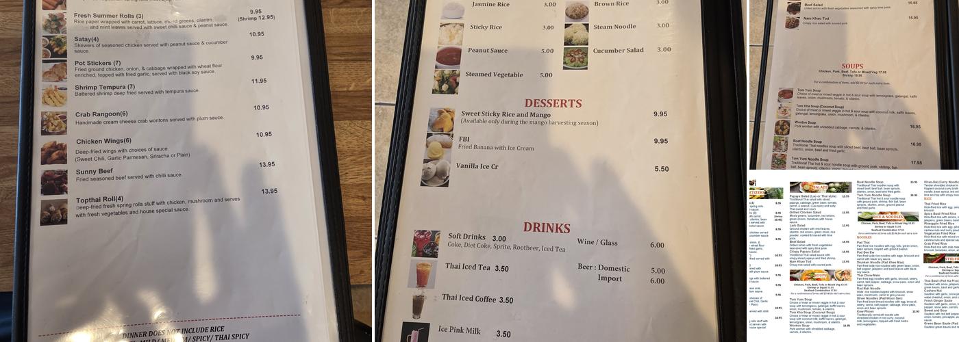 Topthai Kitchen Menu