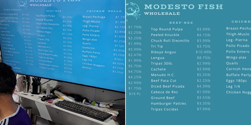 Modesto Fish Co Menu