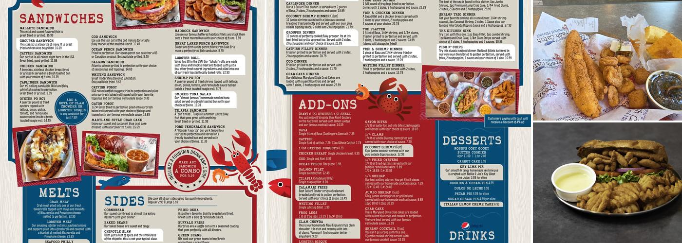 Caplingers Fresh Catch Menu