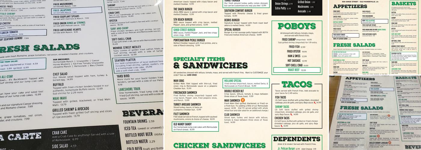 Rusty Pelican - Covington Menu