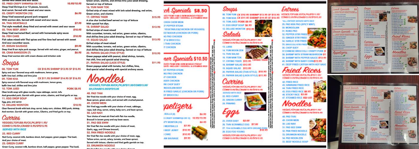 Ocha Thai Express Menu