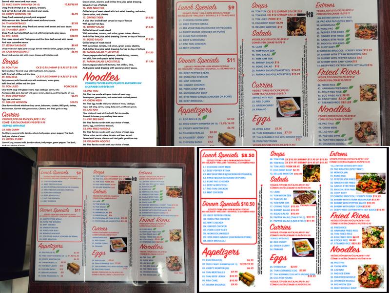 Ocha Thai Express Menu