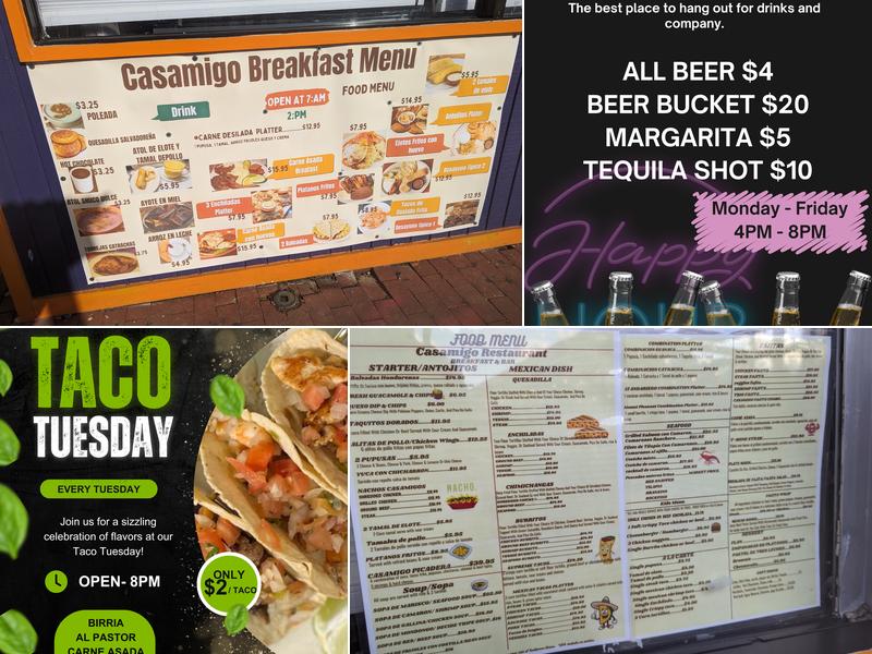 Casamigo Bar & Grill Menu