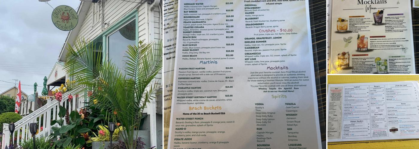 Water Street Seafood Menu