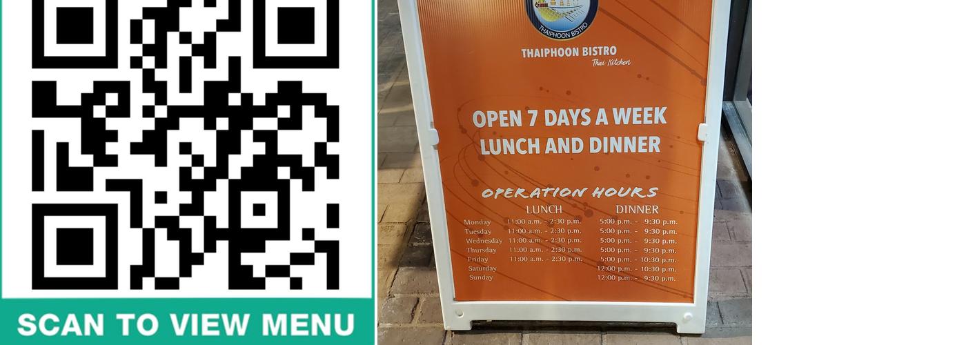Thaiphoon Bistro Menu