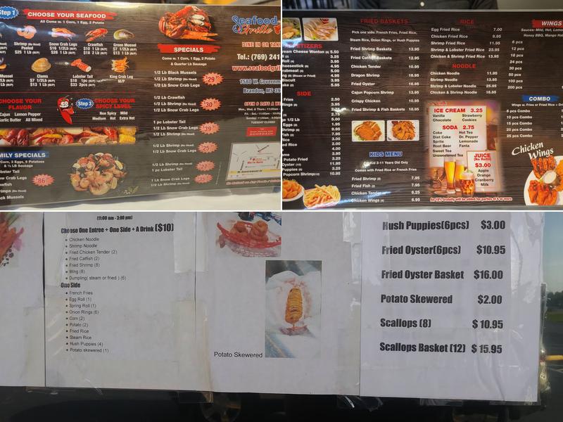 Seafood Grille Menu