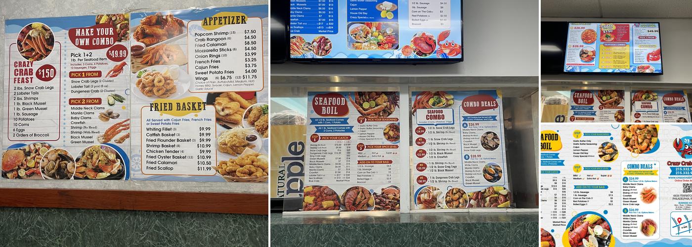 Crazy Crab House Menu