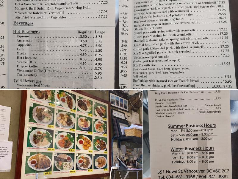 Joyeaux Café & Restaurant Menu