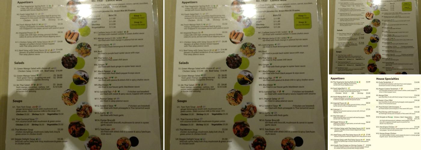Mr. Thai Menu