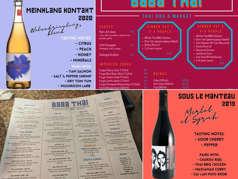 Baba Thai Menu