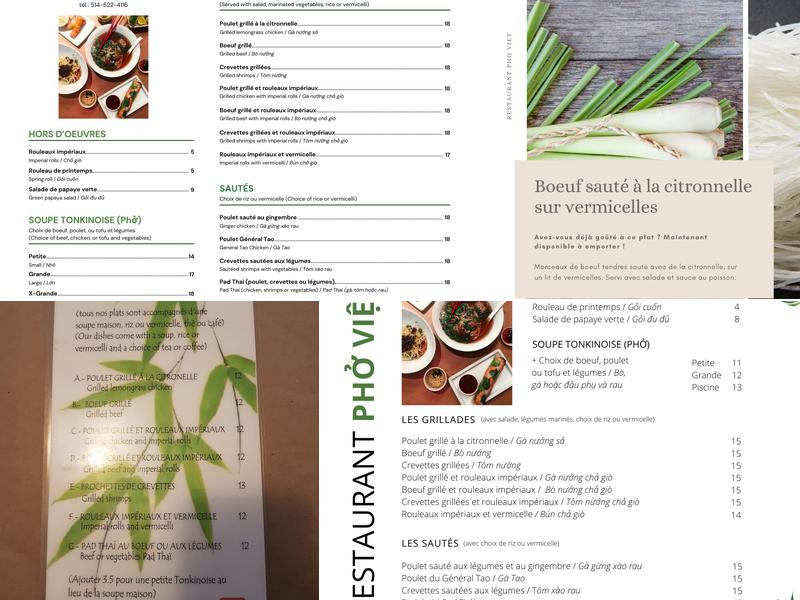 Pho Viet Menu