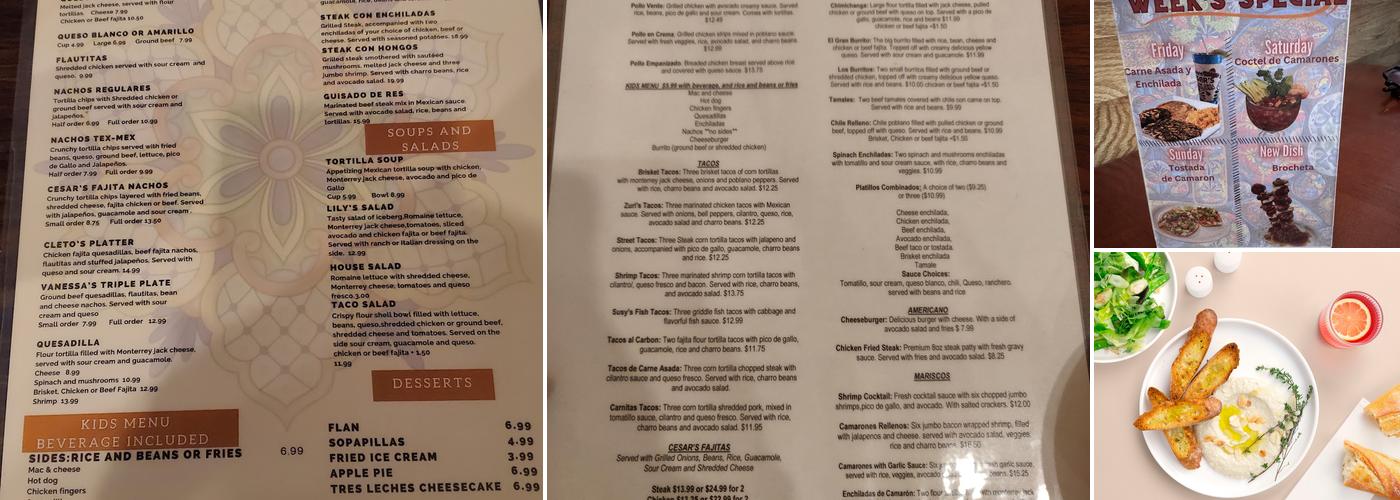 Cesar's Mexican Grill Menu