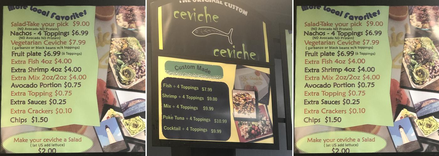 Ceviche Ceviche Menu