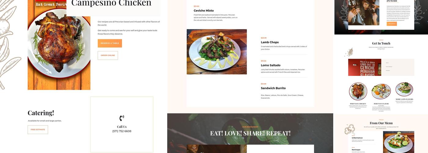 Campesino chicken Menu