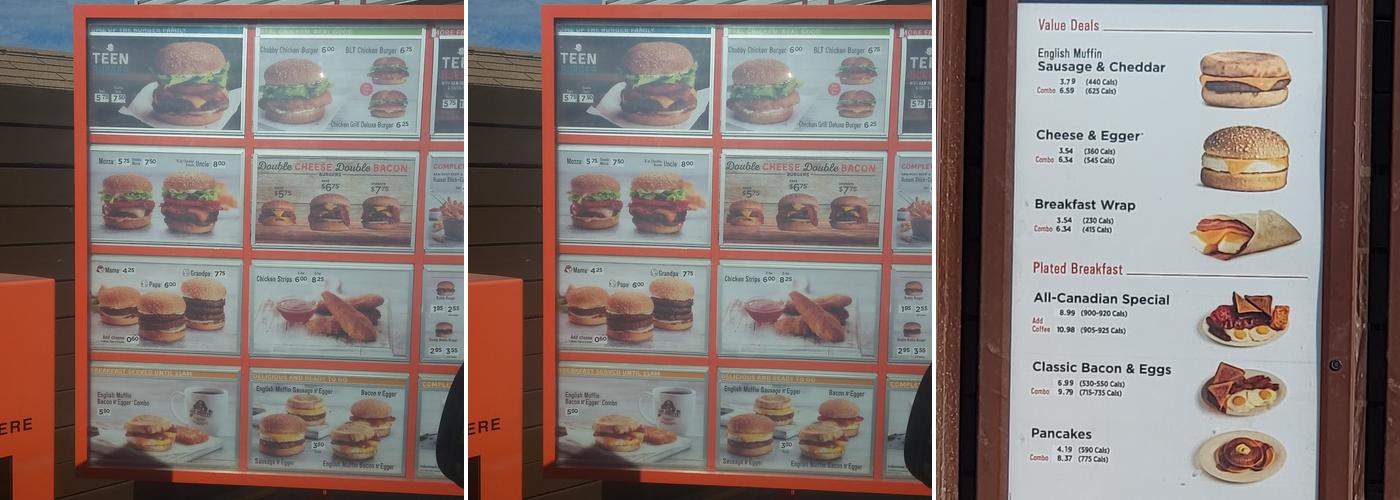 A&W Canada Menu