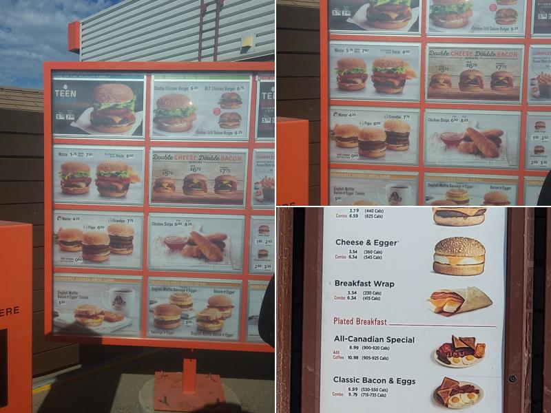 A&W Canada Menu