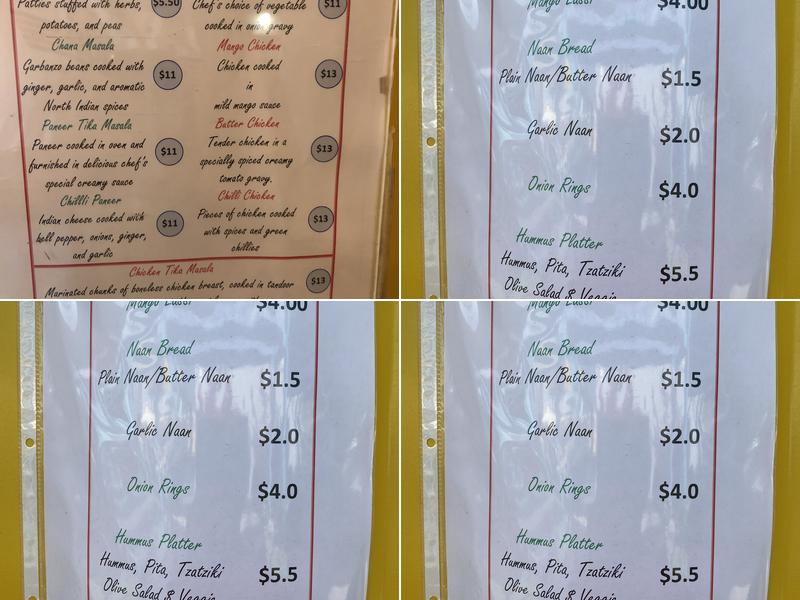 Spice County Menu