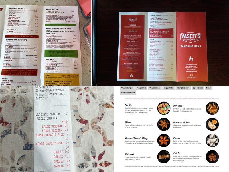 Vasco's Peri Peri Schaumburg Menu