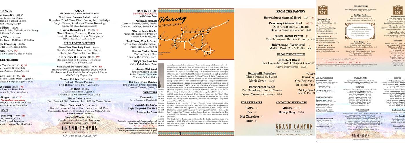 Harvey House Cafe Menu