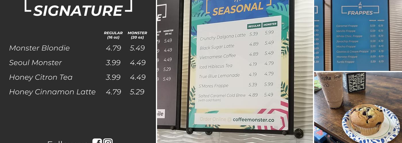 Coffee Monster Menu