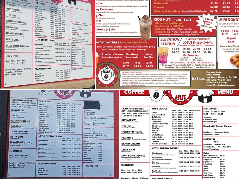Java Hut Menu