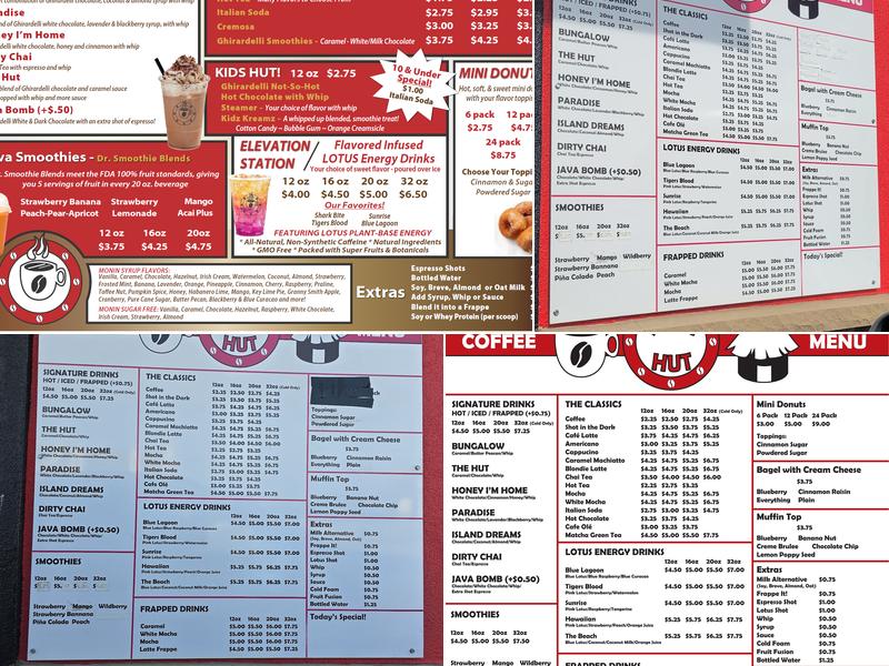 Java Hut Menu