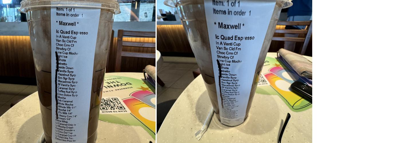 Starbucks Coffee Company Menu