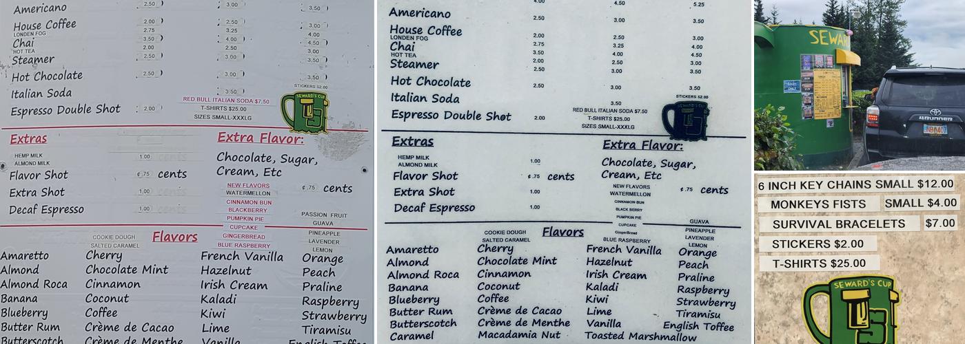 Seward’s Cup Menu
