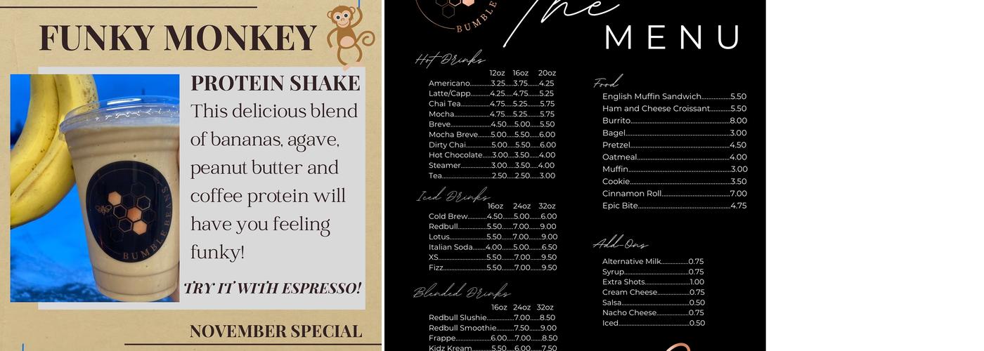 Bumble Beans Menu