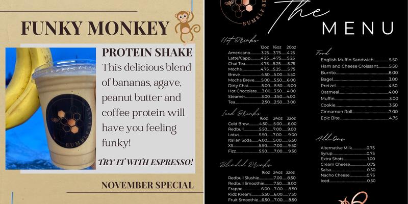 Bumble Beans Menu