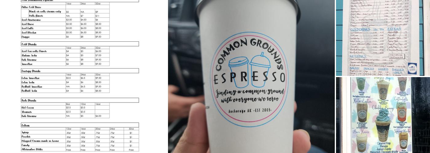 Common Grounds Espresso Menu