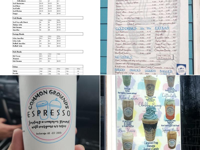 Common Grounds Espresso Menu