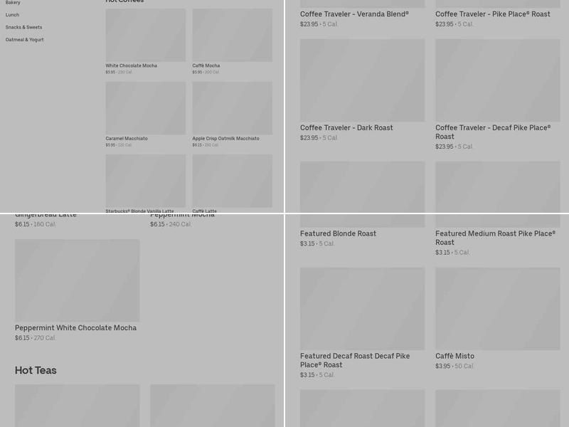 Starbucks Menu