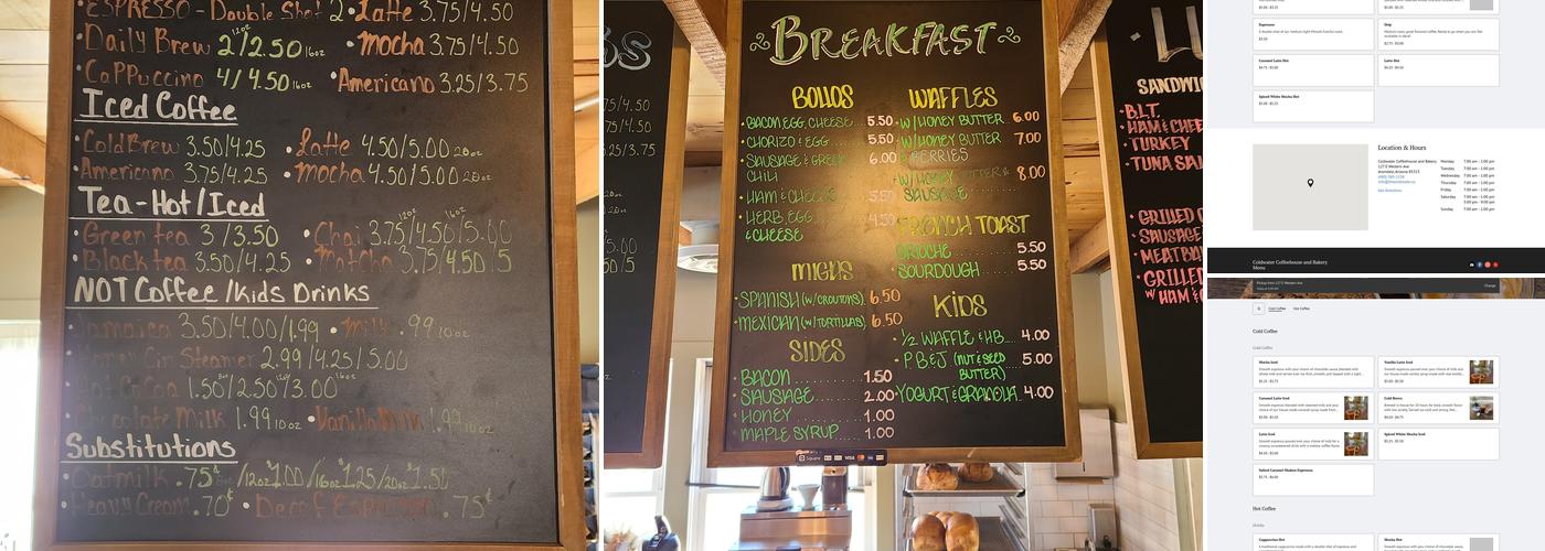 Coldwater Coffeehouse and Bakery Menu