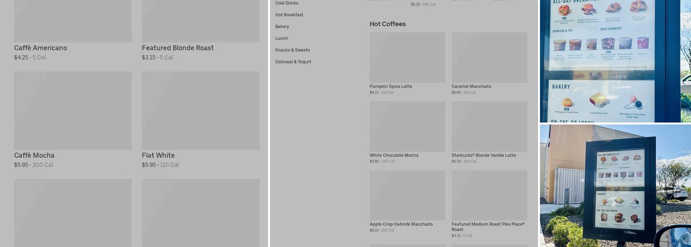 Starbucks Menu