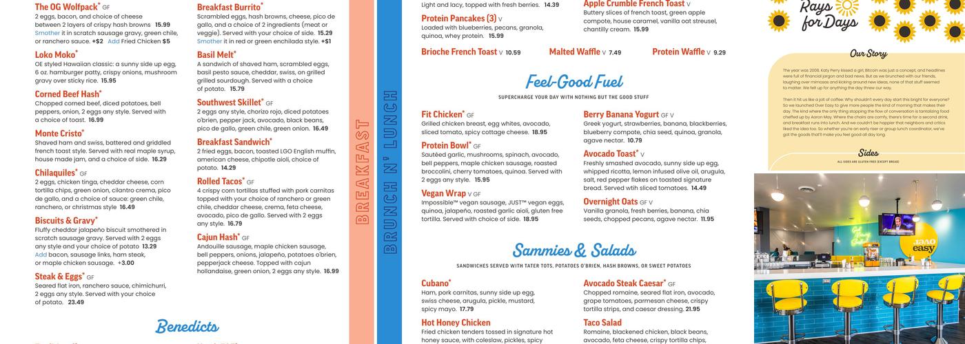 Over Easy Menu