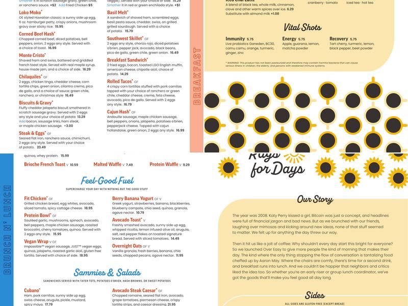 Over Easy Menu