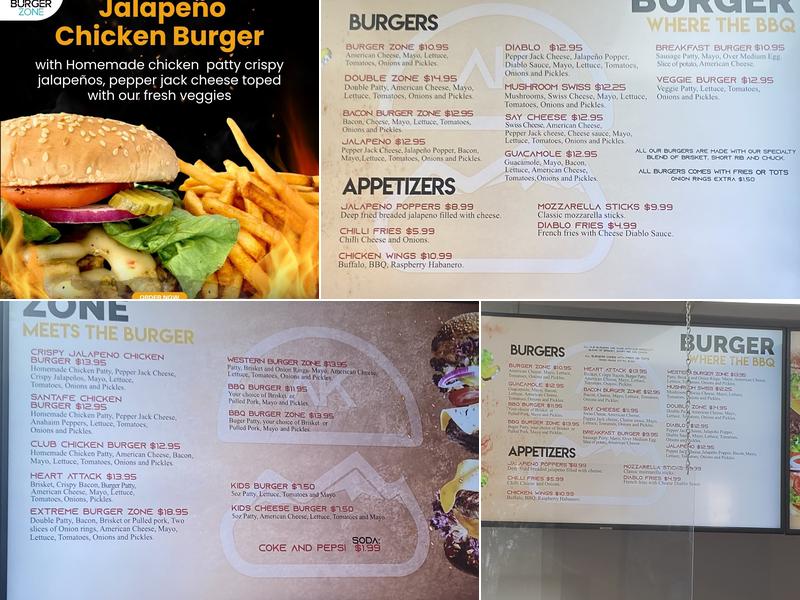 BurgerZone Menu